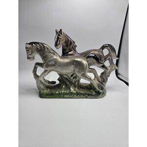 Vintage Iridescent Beautiful Running Horses figurine MCM from Japan